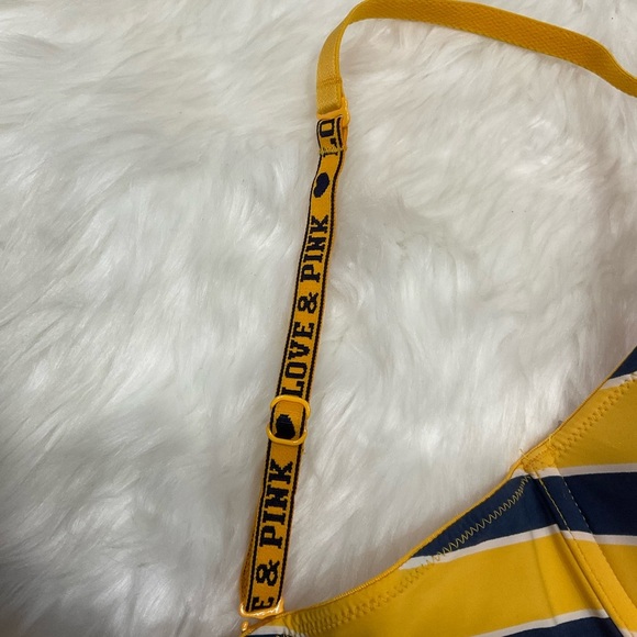 Rare Vintage PINK Victoria's Secret Yellow and Blue Striped Bra - Picture 6 of 11